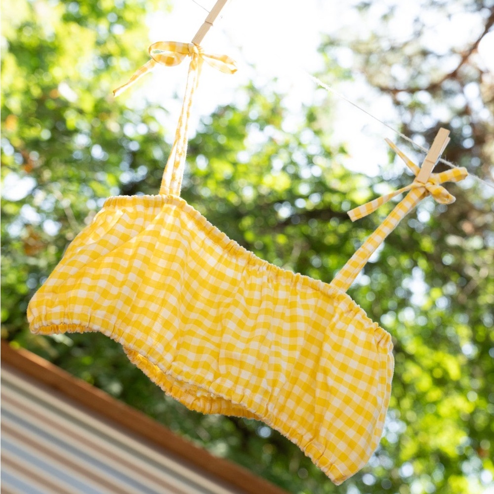 HAND-MADE VINTAGE FABRIC Gingham Top